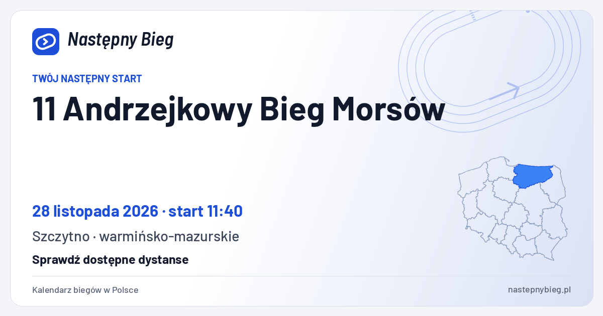 11 Andrzejkowy Bieg Morsów — termin, miejsce, dystanse i województwo na mapie Polski. Następny Bieg.