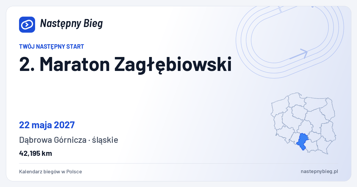 2. Maraton Zagłębiowski — termin, miejsce, dystanse i województwo na mapie Polski. Następny Bieg.