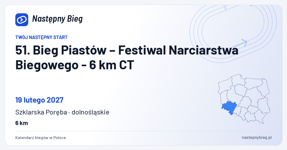 51. Bieg Piastów – Festiwal Narciarstwa Biegowego - 6 km CT — termin, miejsce, dystanse i województwo na mapie Polski. Następny Bieg.