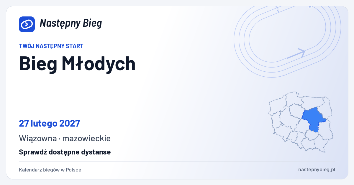 Bieg Młodych — termin, miejsce, dystanse i województwo na mapie Polski. Następny Bieg.