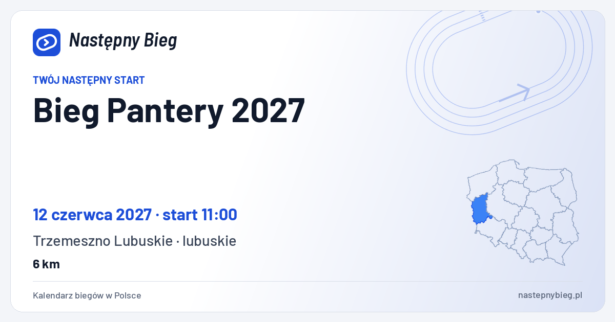 Bieg Pantery 2027 — termin, miejsce, dystanse i województwo na mapie Polski. Następny Bieg.