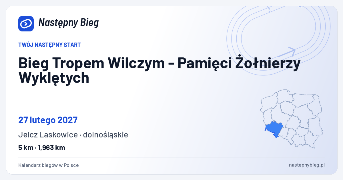 Bieg Tropem Wilczym - Pamięci Żołnierzy Wyklętych — termin, miejsce, dystanse i województwo na mapie Polski. Następny Bieg.