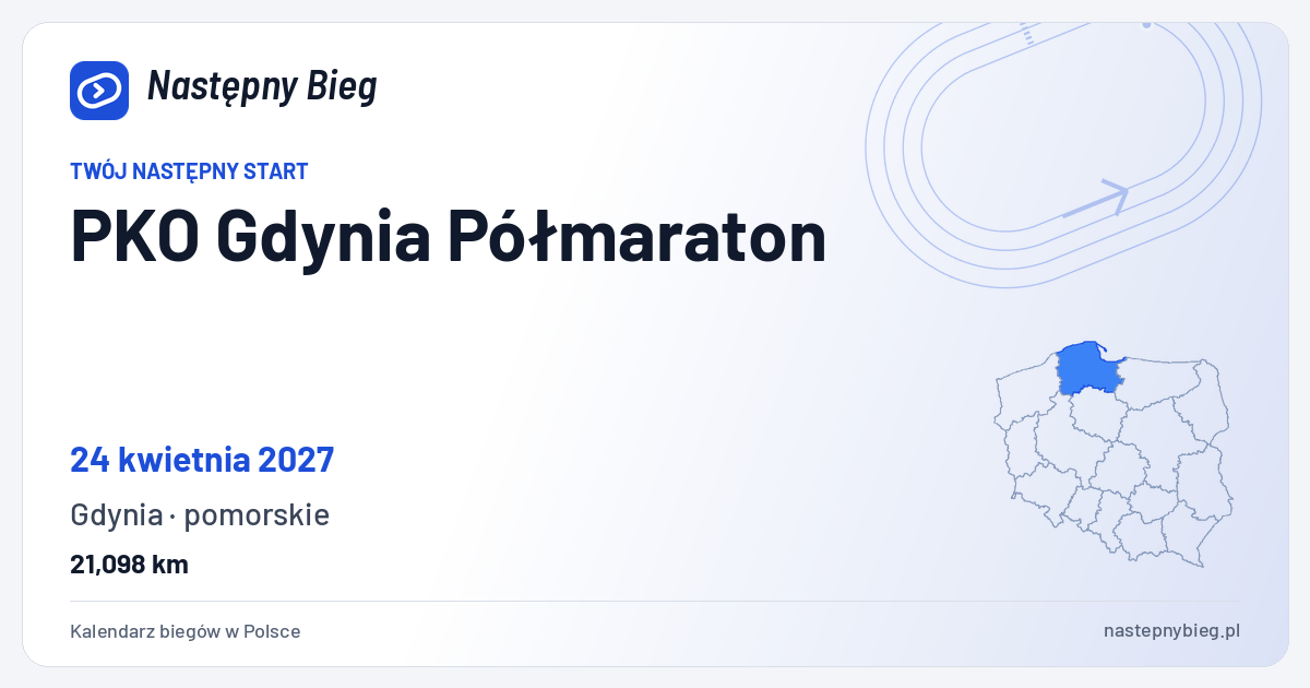 PKO Gdynia Półmaraton — termin, miejsce, dystanse i województwo na mapie Polski. Następny Bieg.